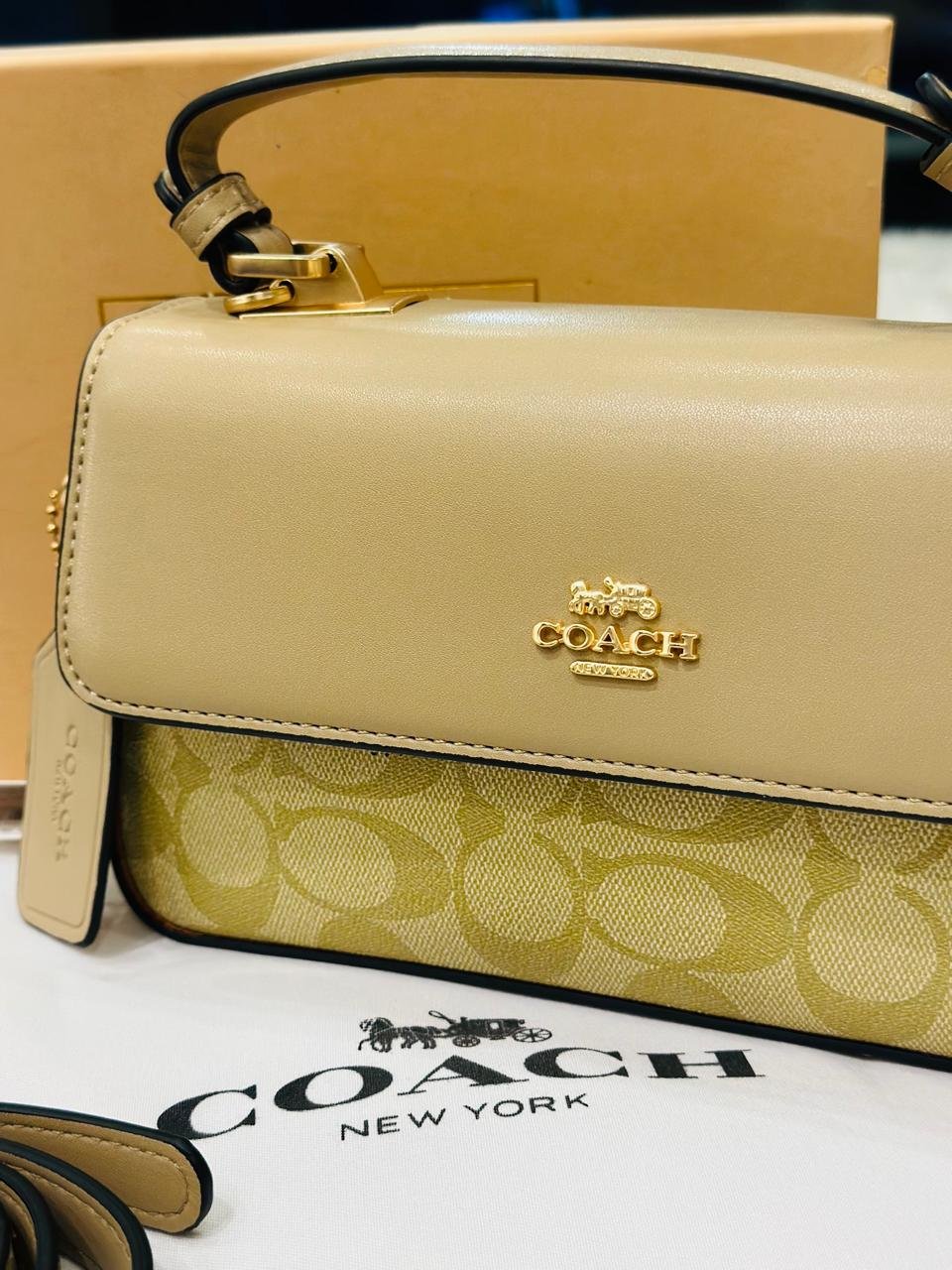 Coach Josie Top Handle Crossbody Bag in Beige