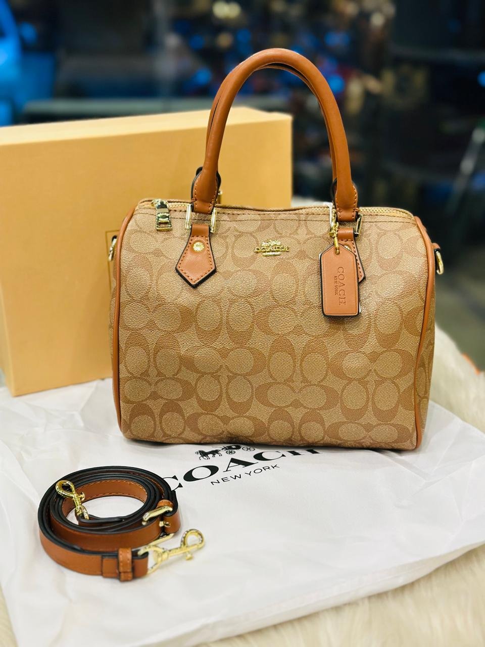 Coach Rowan Satchel in Light Brown