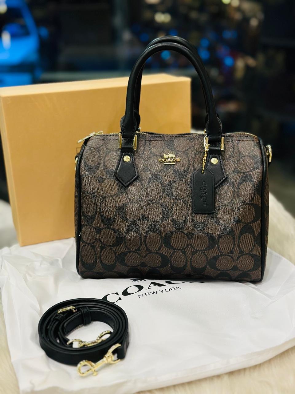 Coach Rowan Satchel in Dark Brown