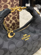 Coach Jonie Bag in Black Signature Canvas
