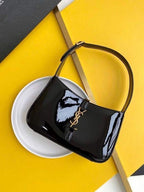 Saint Laurent Patent Leather Hobo Bag in Black