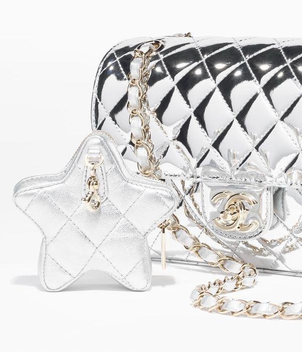 Chanel Flap Bag & Star Coin Purse in Silver