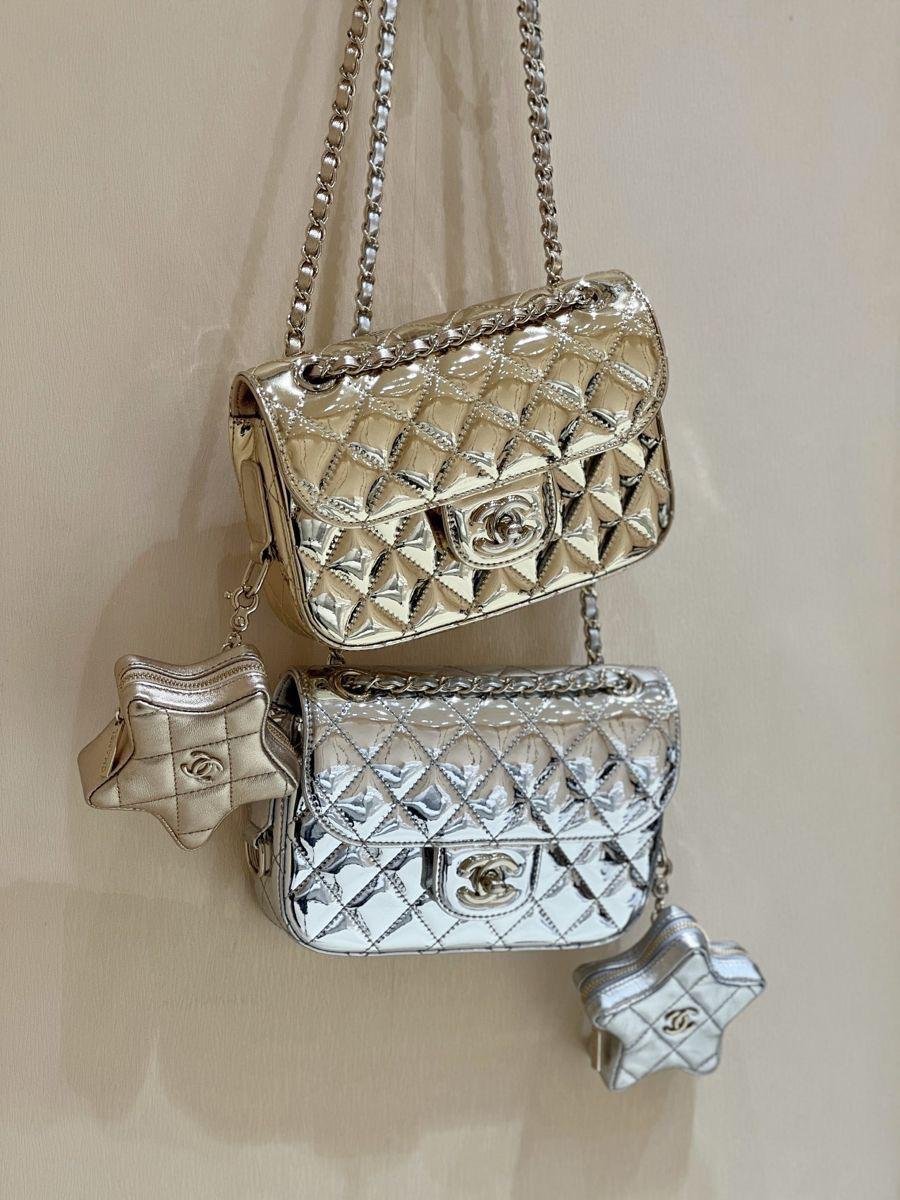 Chanel Flap Bag & Star Coin Purse in Golden