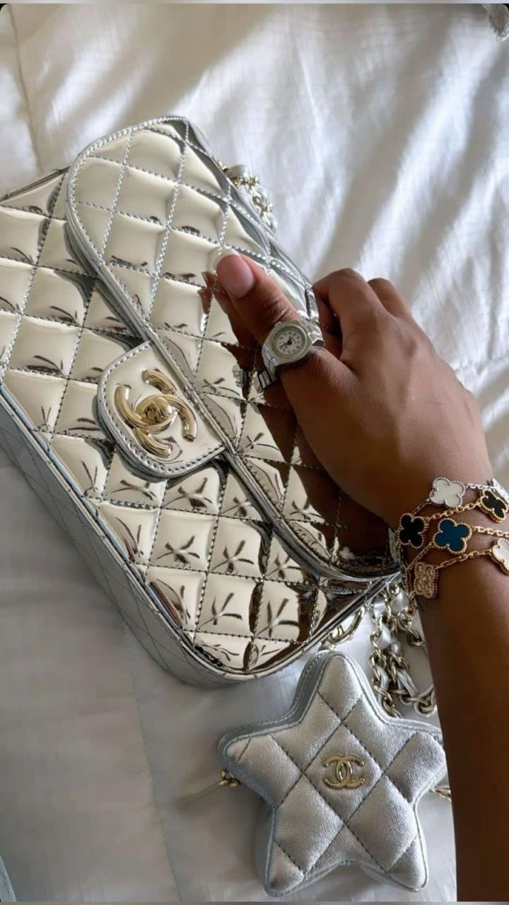 Chanel Flap Bag & Star Coin Purse in Silver