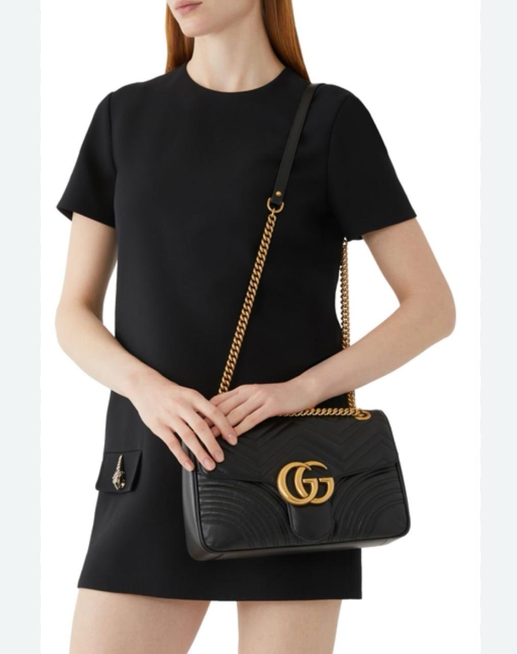 Gucci GG Marmont Matelassé Shoulder Bag in Black