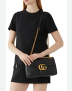 Gucci GG Marmont Matelassé Shoulder Bag in Black