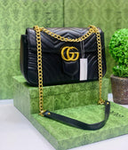 Gucci GG Marmont Matelassé Shoulder Bag in Black