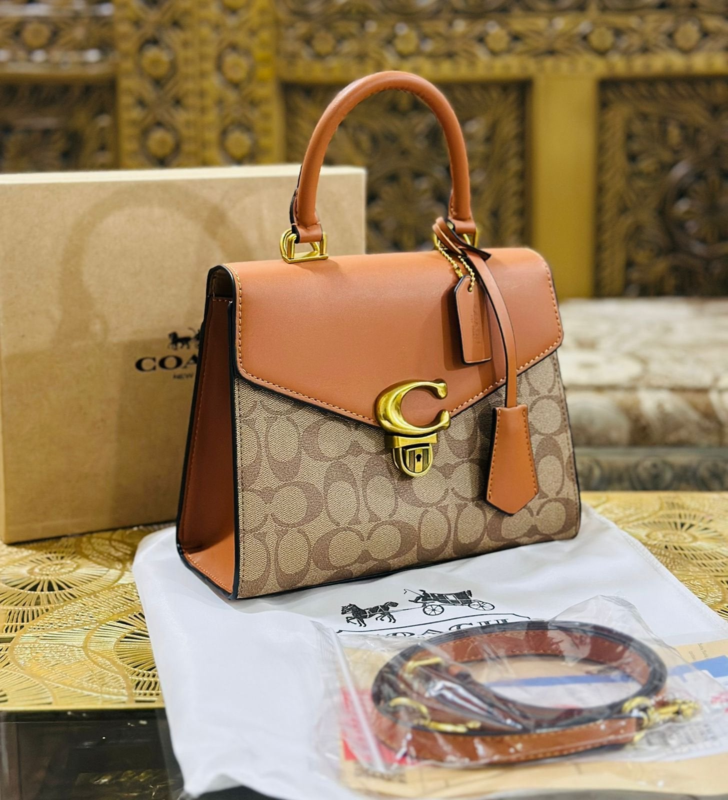 Coach Sammy Top Handle Bag in Brown