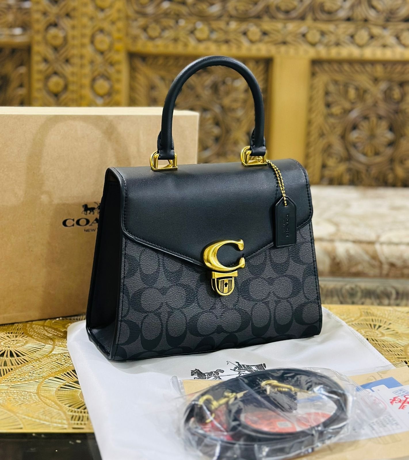 Coach Sammy Top Handle Bag in Black