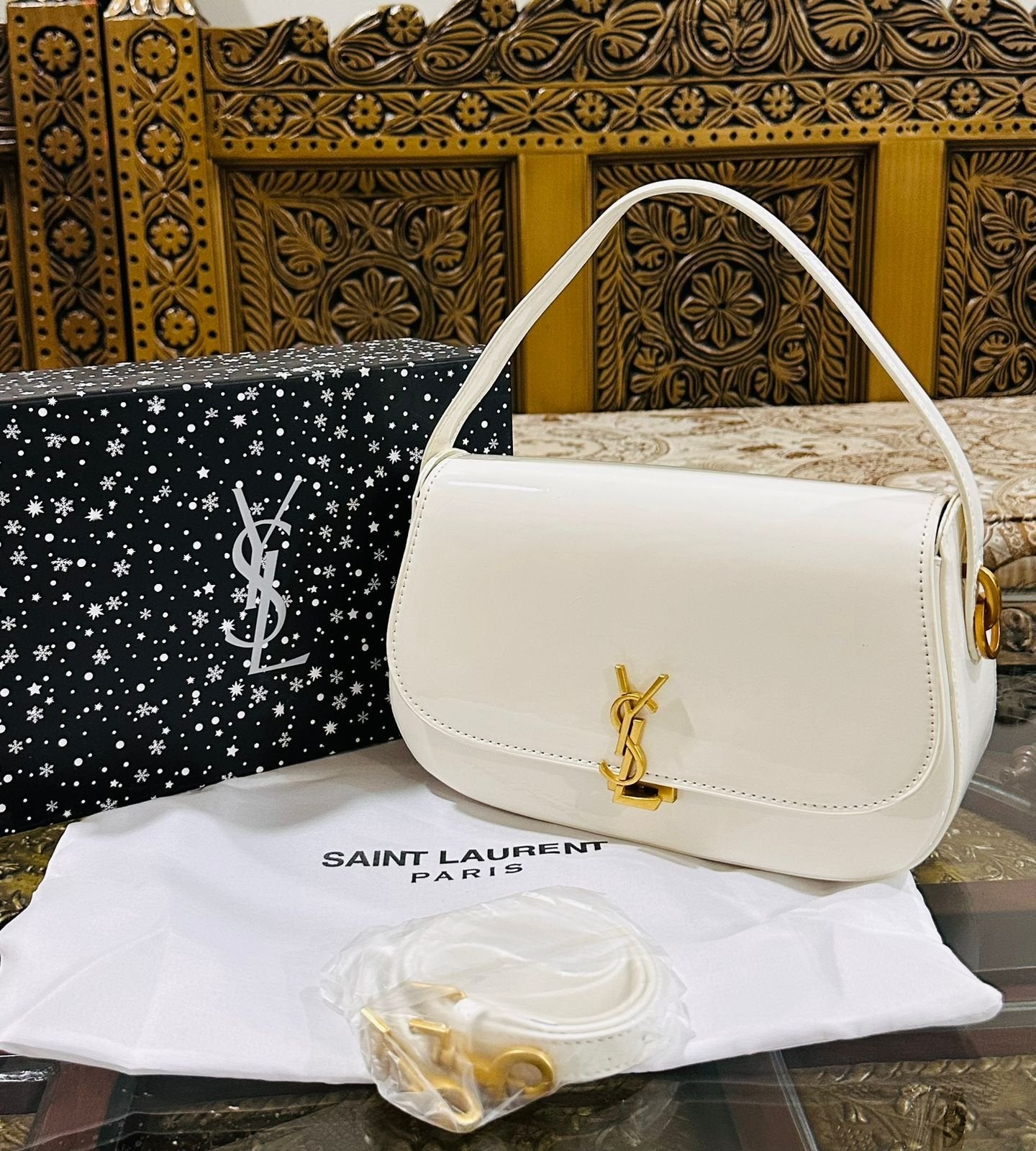 Saint Laurent Top Handle Bag in White