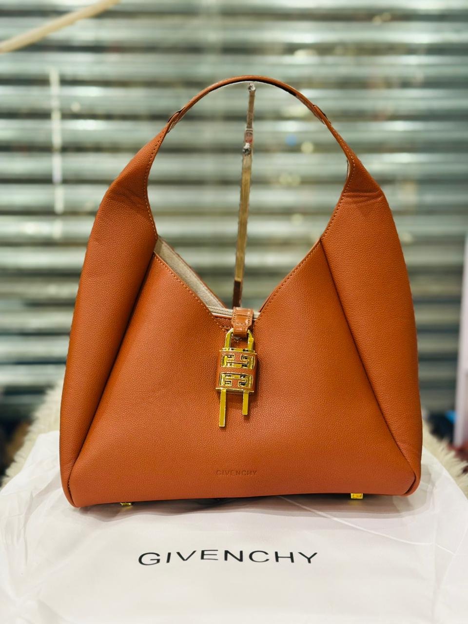 Givenchy Mini G-Hobo Bag in Caramel Leather