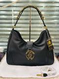Roberto Cavalli Shoulder Bag in Black Leather