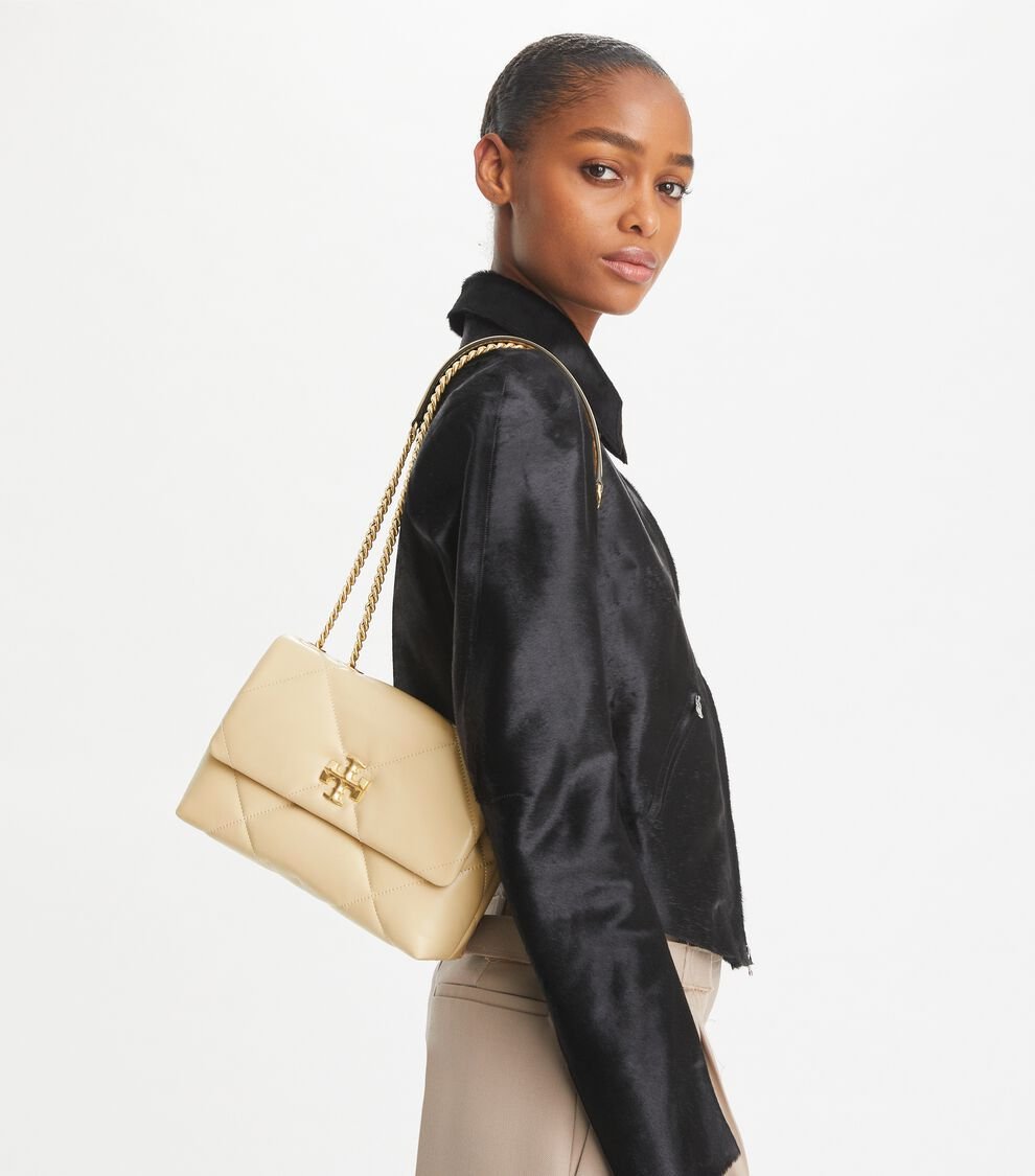 Tory Burch Kira Diamond Shoulder Bag in Vanilla