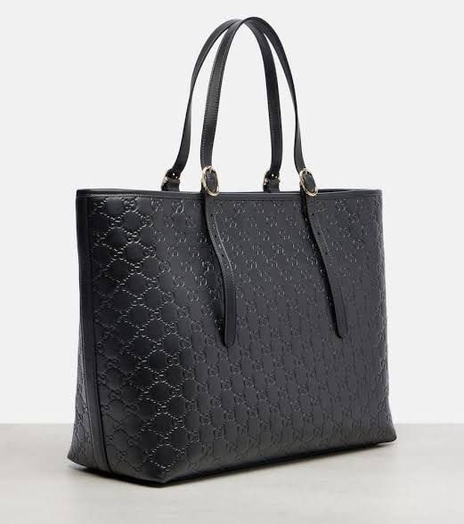 Gucci GG Emblem Large Tote Bag in Black