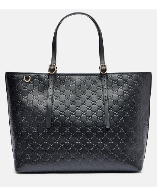 Gucci GG Emblem Large Tote Bag in Black