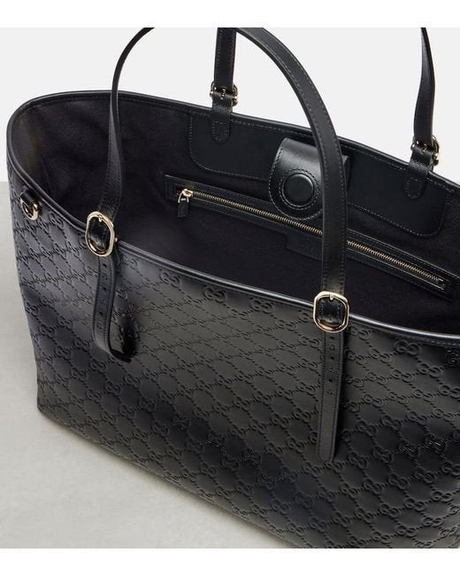 Gucci GG Emblem Large Tote Bag in Black