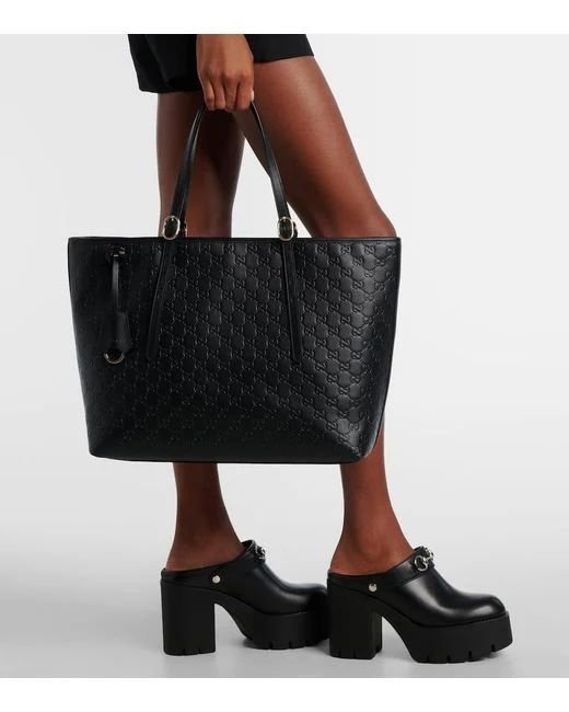 Gucci GG Emblem Large Tote Bag in Black