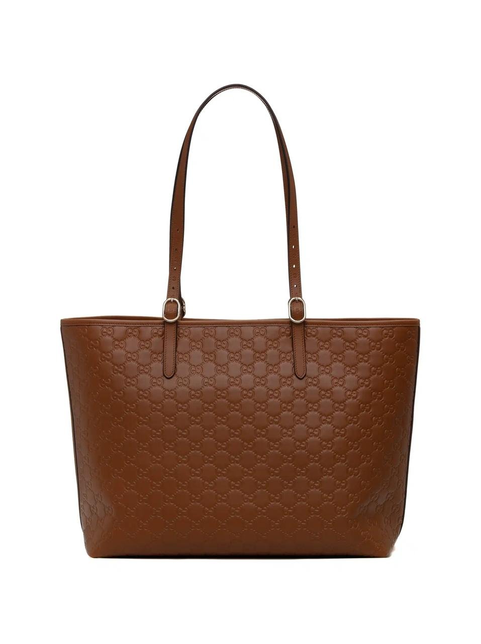Gucci GG Emblem Large Tote Bag in Brown
