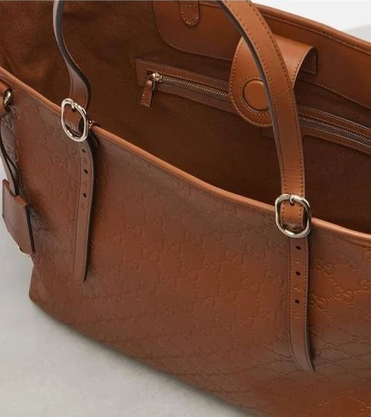 Gucci GG Emblem Large Tote Bag in Brown