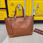 Gucci GG Emblem Large Tote Bag in Brown