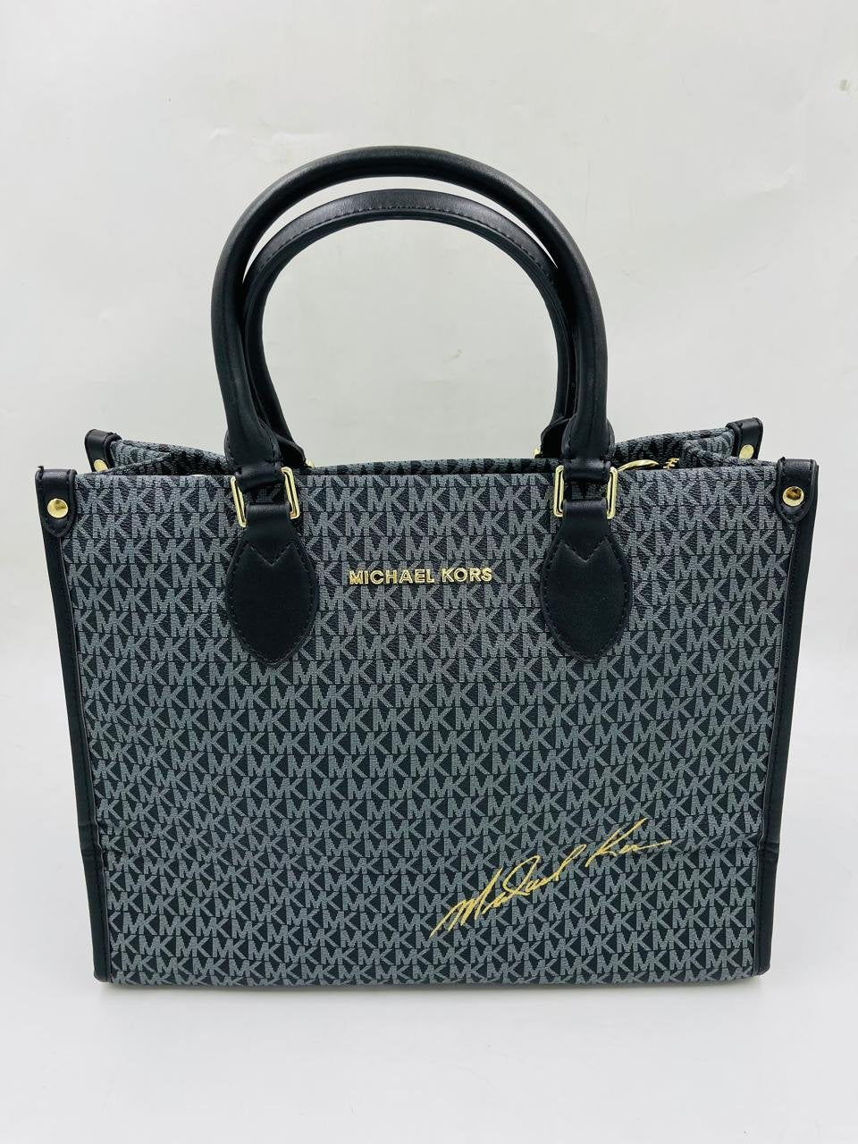 Michael Kors Signature Monogram Tote Bag in Black