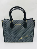 Michael Kors Signature Monogram Tote Bag in Black