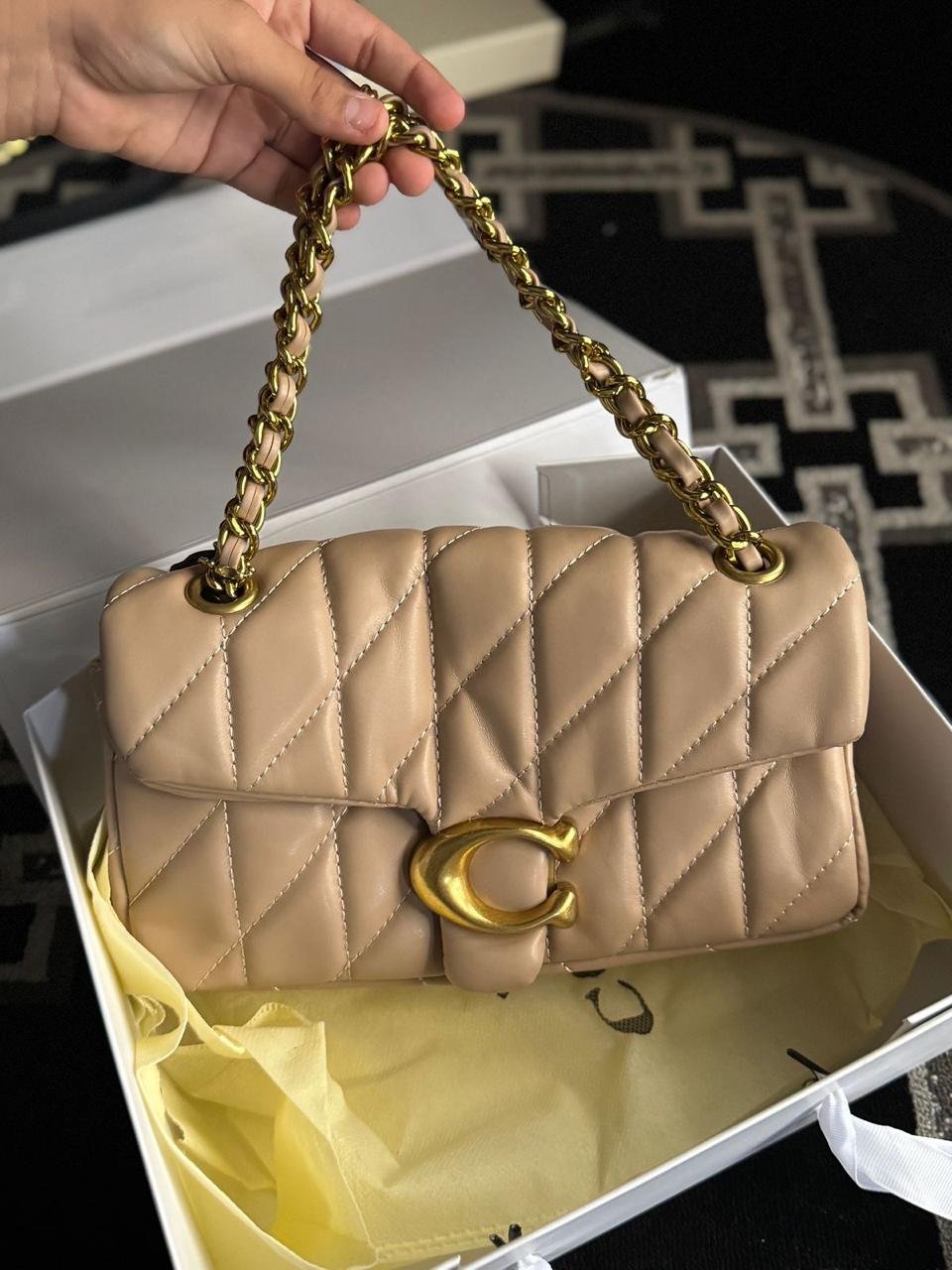 Coach Women's Quilted Tabby 26 Shoulder Bag in Beige