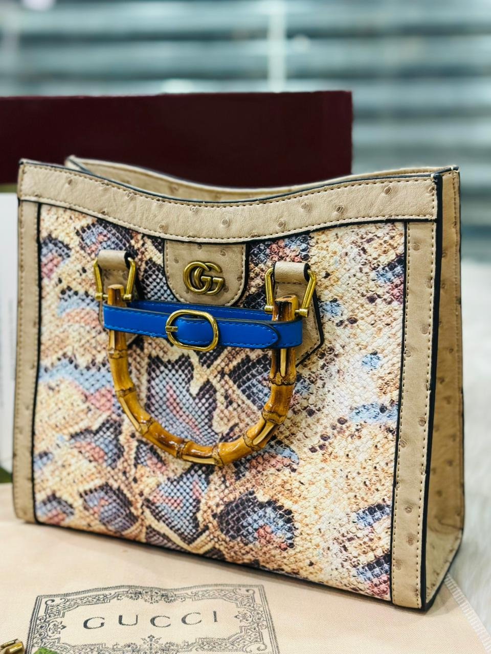 Gucci Diana Python Tote Bag