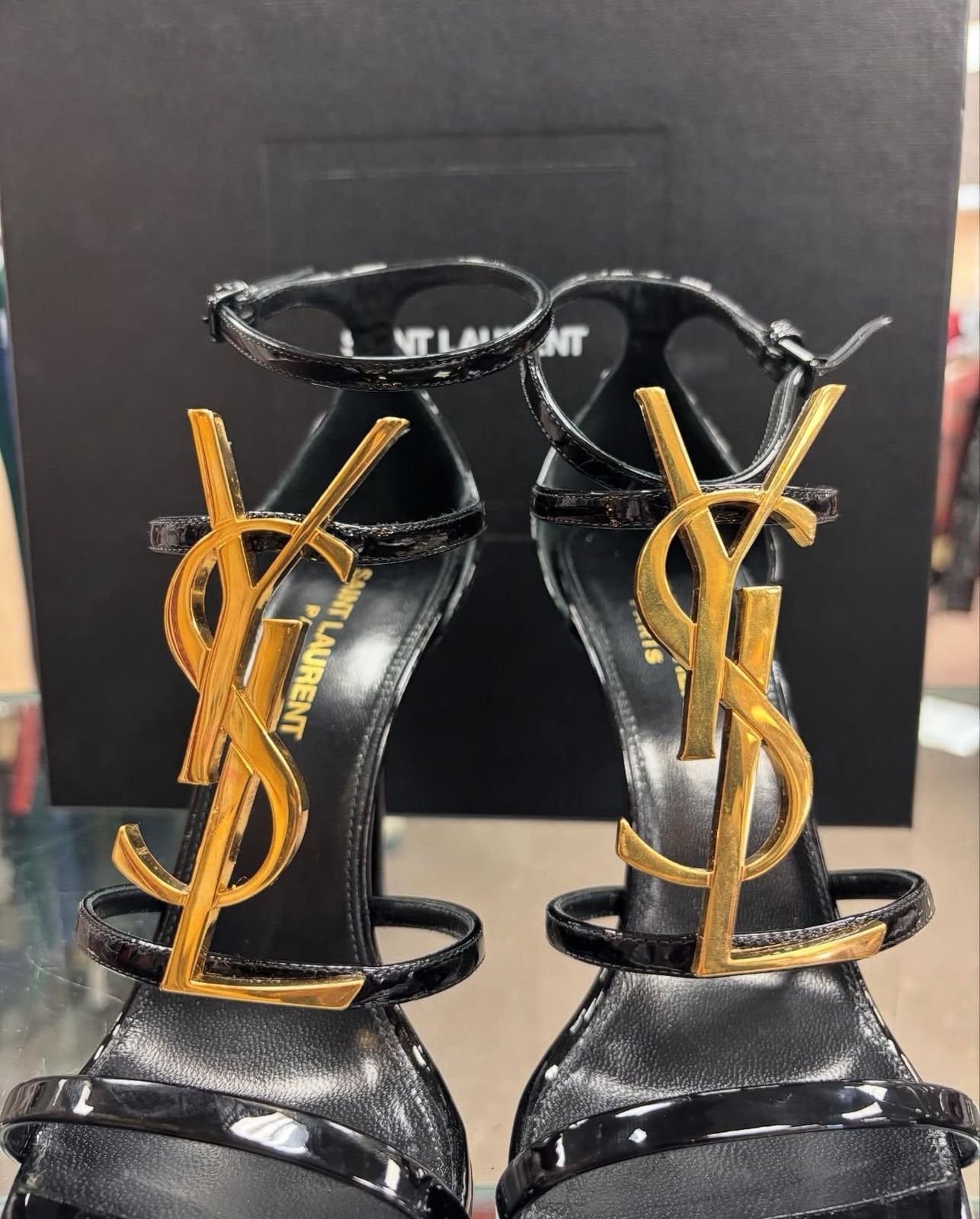 Saint Laurent Heels in Gold &amp; Black