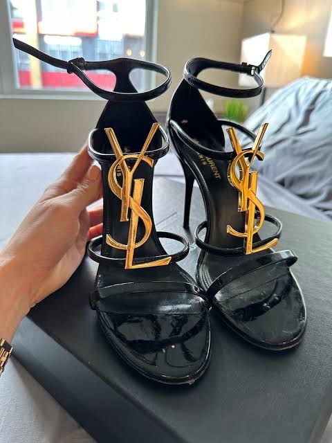 Saint Laurent Heels in Gold &amp; Black