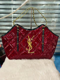 YSL Quilted Chain Shoulder Bag in Red