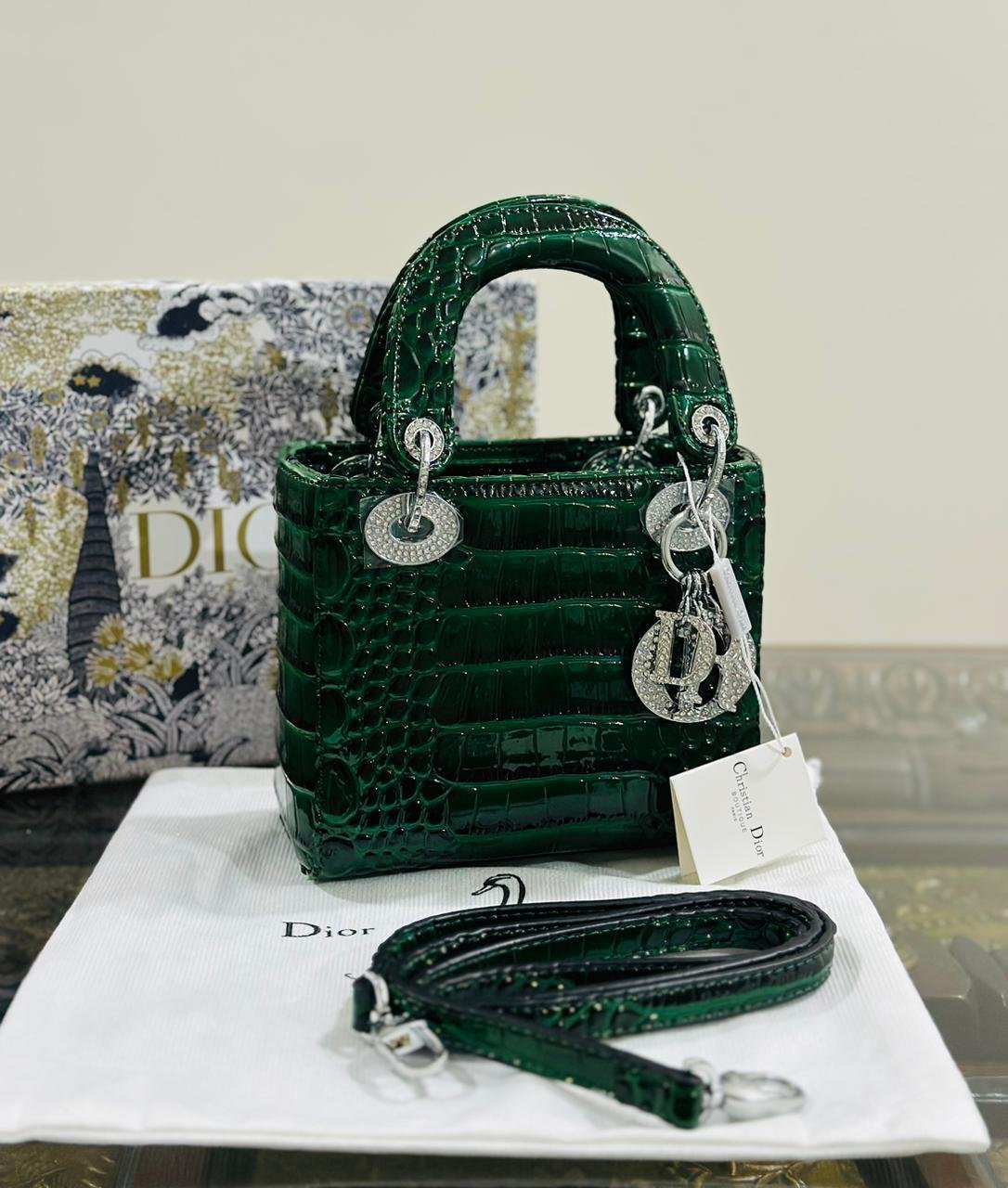 Lady Dior Bag in Green Python Leather