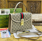 Gucci GG Emblem Bag in Beige Trim