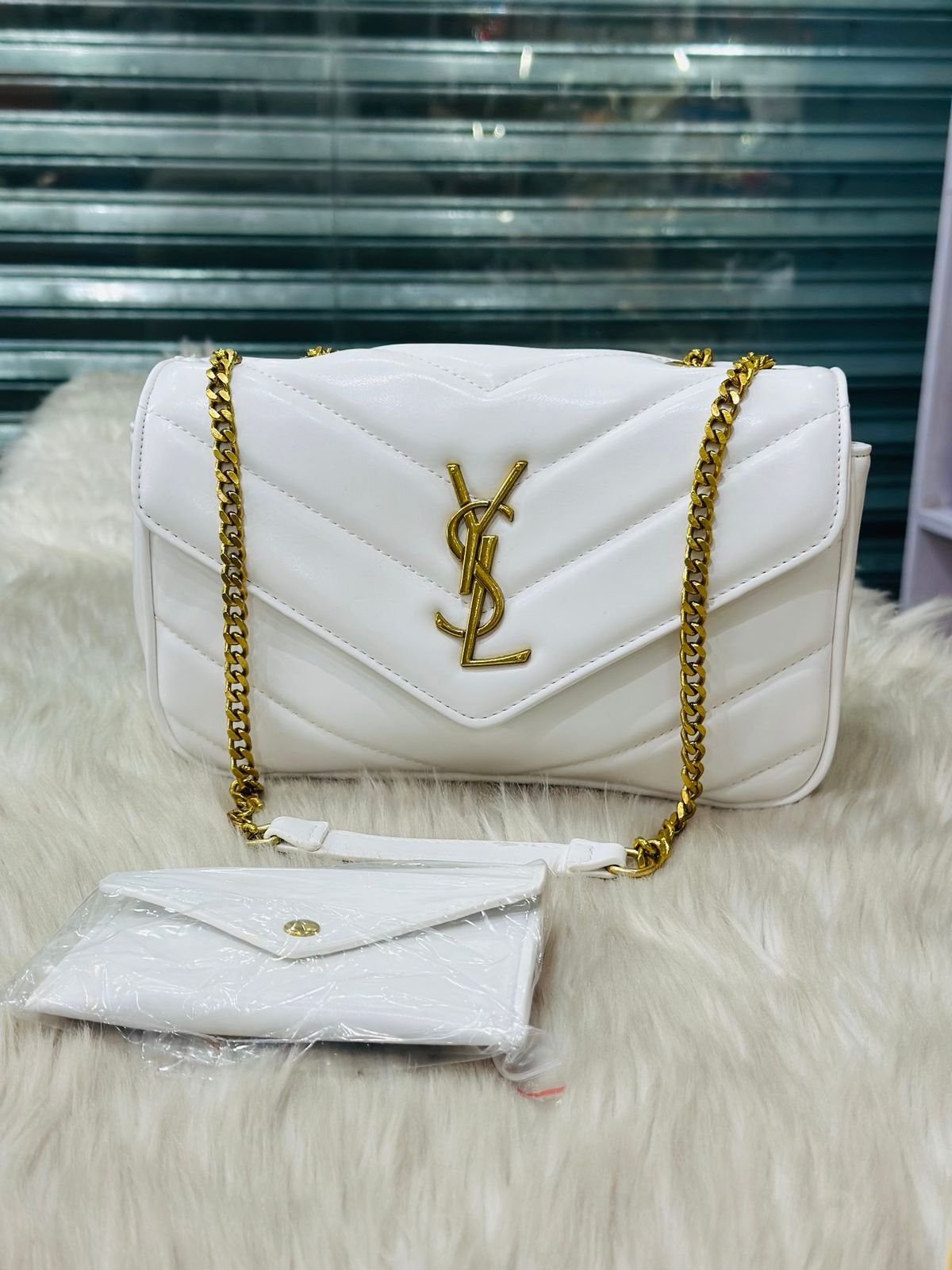 Saint Laurent Shoulder Bag in White