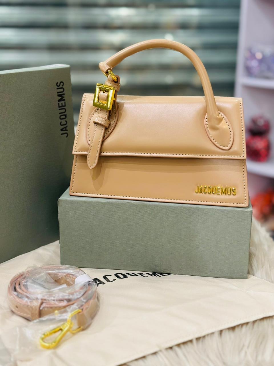 Jacquemus Le Chiquito Long Handbag in Beige