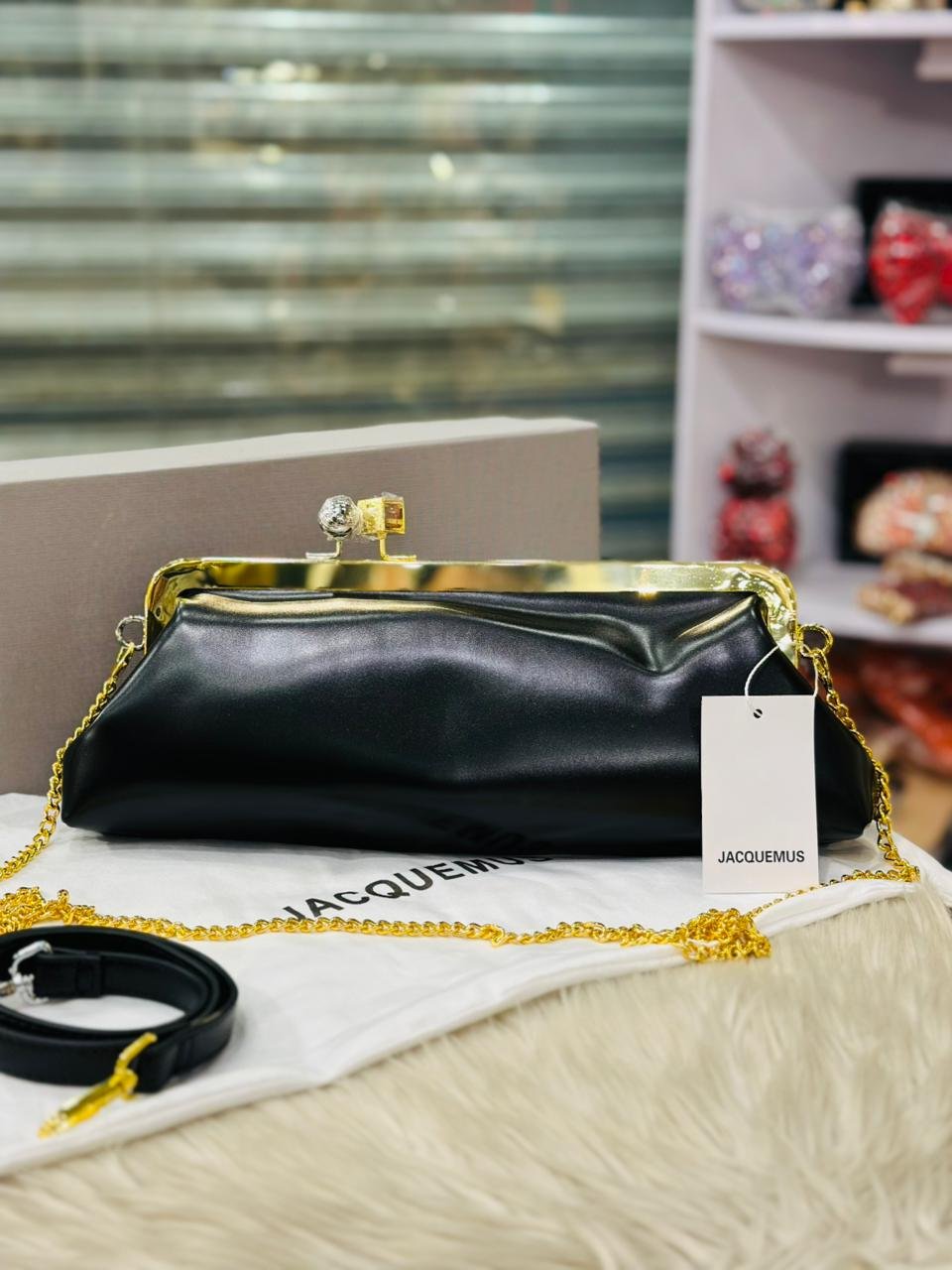 Jacquemus The Salon Clutch Bag in Black