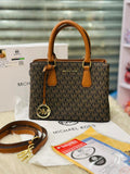 Michael Kors Ruby Satchel Bag in Dark Brown