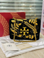 Tory Burch Shoulder Bag in Embroidered Velvet