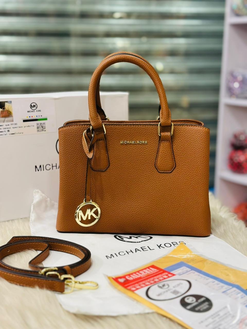 Michael Kors Ruby Satchel Bag in Brown