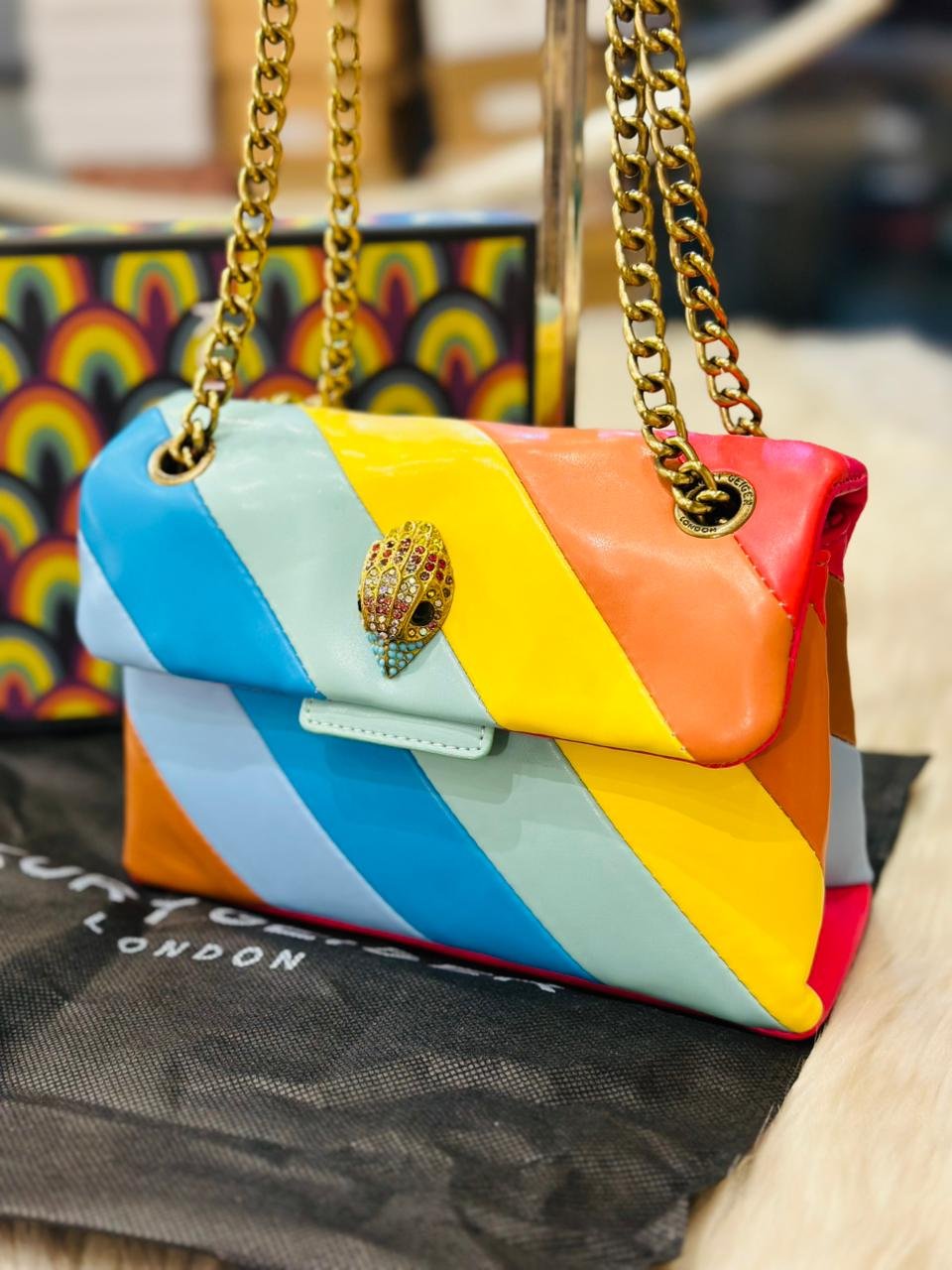 Kurt Geiger London Mini Kensington Bag in Multi Color Strip