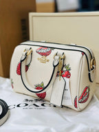 Coach Rowan Satchel Bag in Strawberry Print