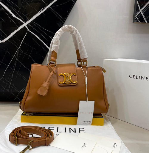 Celine Cabas Triomphe Bag in Brown
