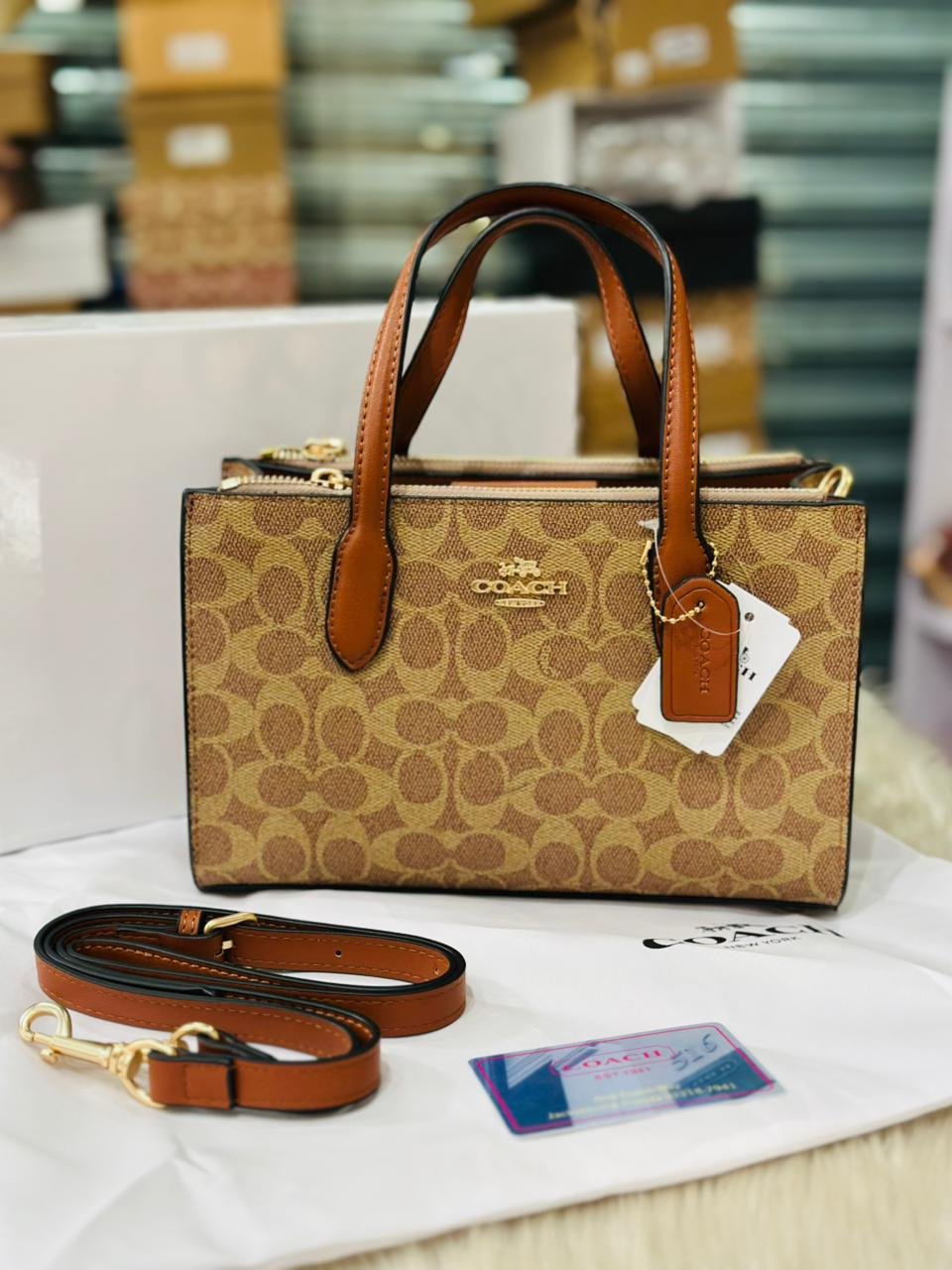 Coach Nina Small Tote Bag in Brown