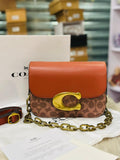 Coach Idol Luxe Leather Shoulder Bag in Brown