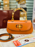 Gucci Bamboo 1947 Top Handle Bag in Mustard