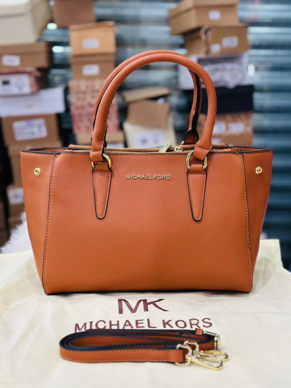 Michael Kors Marilyn Leather Bag in Mustard