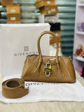 Givenchy Mini Antigona Stretch Handbag in Beige