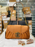 Roberto Cavalli Quilted Shoulder Bag in Brown