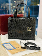 Armani Exchange Embossed Logo Tote Bag in Black