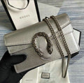 Gucci Dionysus Super Mini Bag in Silver Leather